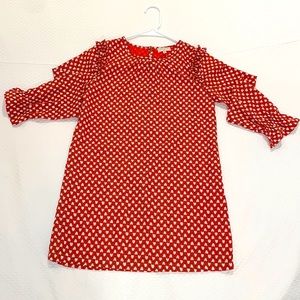 Girls Red with small White Hearts dress